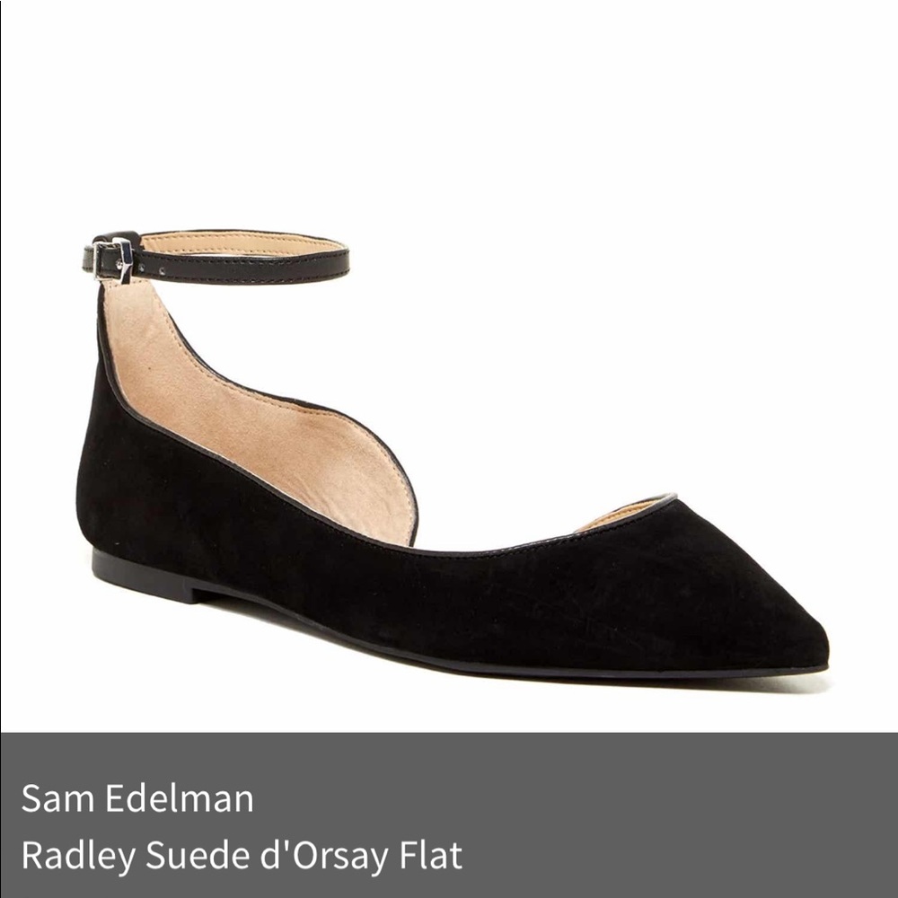Sam Edelman Black Suede d'Orsay Flats